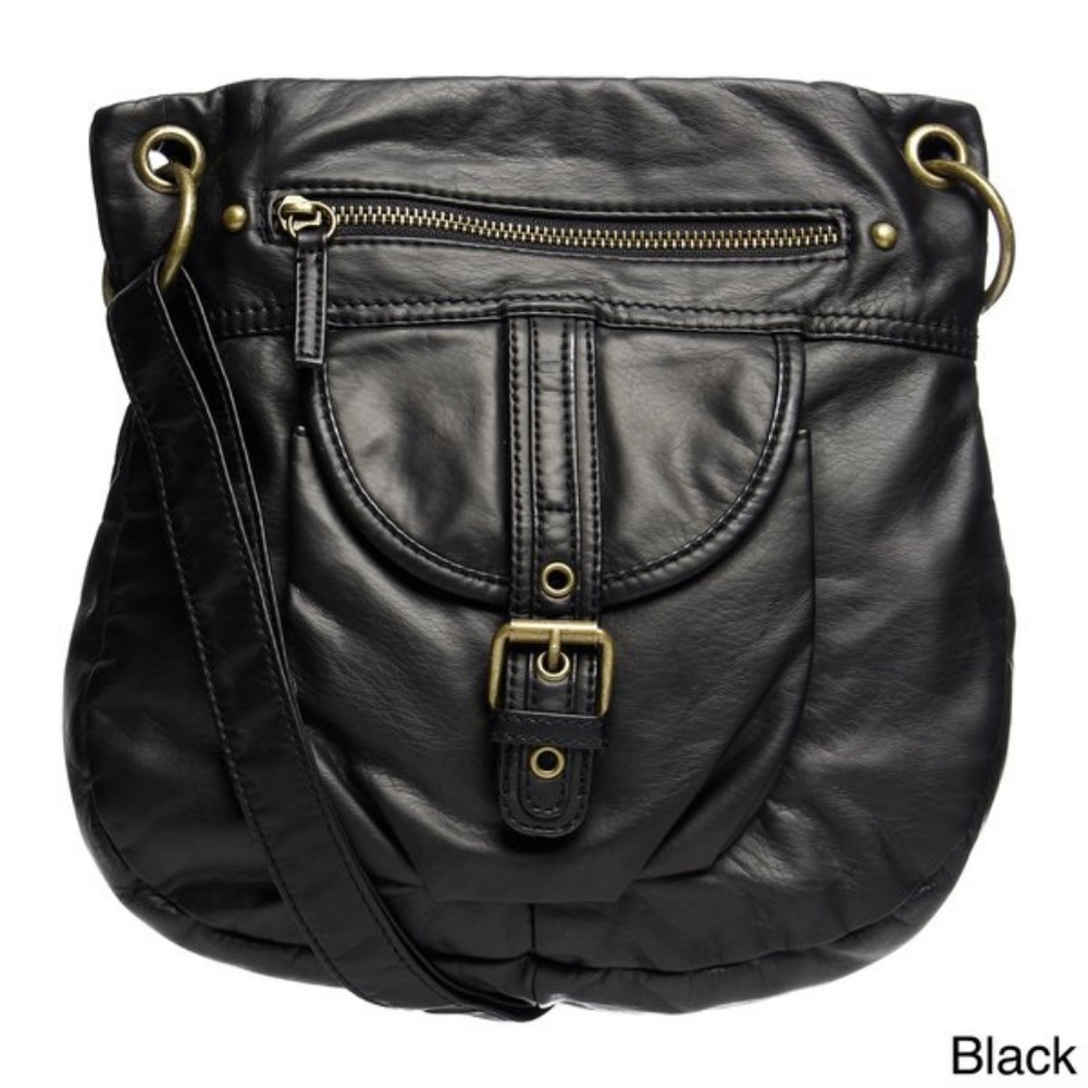Black Leather Crossbody Bag